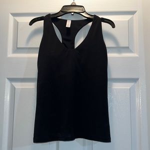 Black padded workout tank top